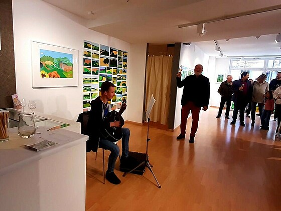 Fotos: Ausstellung LA GRAMADORA. Italienische Landschaften von Studierenden. 2022 in der Galerie Weingarten.